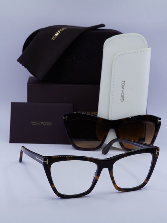 Tom Ford FT5971-B 052 Cat Eye Eyeglasses - Dark Havana 54mm main image 11